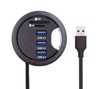 Xiwai USB 3.0 Hub Splitter, SD TF 3 Port USB Multiport Expander 60mm Desk Grommet Dock Station Micro SD Card Reader for PC Desk Desktop