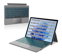 XIWMIX Teclado para Microsoft Surface Pro 7/Pro 7 Plus/Pro 6/Pro 5/Pro 4 12.3 pulgadas/Pro 3, portátil Bluetooth 5.0 inalámbrico, panel táctil multigestual, cubierta tipo retroiluminada de 7 colores
