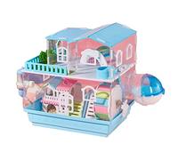 xixi-home Jaula para hámster Lage Jaula para hámster Enano Sirio Hábitats de Animales pequeños de 3 Niveles Jaulas para hámster acrílicas Totalmente Transparentes（Entrega EN UNA Semana）