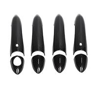 Xixian 8 Piezas de Fibra de Carbono Cubierta Manija Puerta Trim 2017-2020, Pegatinas Protectoras Decorativas Exteriores ABS, Accesorios Automóvil Negro Brillante