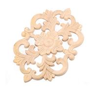 Xixian Apliques de Madera Tallada para Muebles, Decoración de Madera Caucho sin Pintar, 22x14cm, para Puertas, Armarios, Paredes, Espejos (30 * 19CM)
