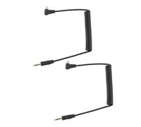 Xixian Cable de Sincronización de Flash 2 Piezas 3,5 Mm a PC con Bloqueo Tornillo - Cable Flash Cámara en Espiral para DSLR