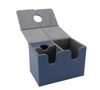 Xixian Caja de Baraja de Tarjetas Magnética, Estuche Organizador Almacenamiento Tarjetas Cuero PU con Capacidad para 200, Bandeja Dados Desmontable, Caja para (Marina Guerra)