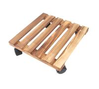 Xixian Carrito para Plantas de Madera Resistente con Ruedas Bloqueables, Soporte Rodante Móvil para Macetas Grandes de Interior y Exterior, Base Engrosada que Soporta hasta 176 Libras (Cuadrado)