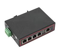 Xixian Conmutador de Carril DIN Ethernet Industrial de 5 Puertos, Conmutador Administrado Fast Ethernet 10/100 M con Alimentación Redundante, Carcasa Metálica para Entornos Hostiles -40 a 85 °C