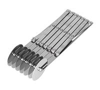 Xixian Divisor de Rodillos de Masa de Rueda Múltiple de Acero Inoxidable, Herramientas de Hornear de Cortador de Pizza, Distancia Ajustable, Cortador Expandible con Dispositivo (Cuchillo de siete