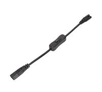 Xixian IEC 320 C8 a C7 Cordón de Extensión de Potencia Masculina a Femenina con Interruptor, Carcasa Externa de PVC, 2.5A/250V, 1500W, Conductor de Cobre, 0.98 Pies de Lámpara de
