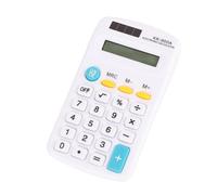 Xixian Mini Calculadora de Bolsillo con Pantalla LCD de 8 Dígitos, Batería Solar Doble Potencia, Portátil para Oficina, Escuela, Viajes Negocios, ABS Compacto (Blanca)