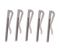 Xixian Paquete de 5 Clips Plateados con Resorte para Dinero para Carteras de Cuero - Portamonedas Acero 3,14"