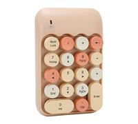 Xixian Teclado Numérico Inalámbrico Retro de 18 Key, Teclado Mini Número USB con Receptor, para Portátiles, Excel, Hojas de Cálculo (Color de té con Leche de Color Mezclado)