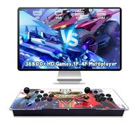 XIXIMENG 36800 en 1 Game Box Consola Retro,6-Luces LED de Color Consolas de Videojuego Retro,Pausa/Buscar/Favoritos/Añadir/Ocultar Juego,1280*720P,Plug & Play,1-4 Player,Joysticks Duales (Blanco)