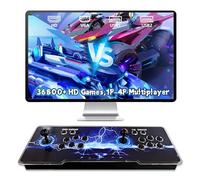 XIXIMENG 36800 en 1 Game Box Consola Retro,6-Luces LED de Color Consolas de Videojuego Retro,Pausa/Buscar/Favoritos/Añadir/Ocultar Juego,1280*720P,Plug & Play,1-4 Player,Joysticks Duales (Negro)