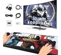 XIXIMENG 8000 en 1 Game Box Consola de Juegos Retro,3D WiFi & Juegos 3D,Consola de Videojuegos con Luz LED de 6 Colores,Pausa/Buscar/Favoritos/Añadir/Ocultar Juego,1280*720P,1-4 Players (Blanco)