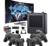 XIXIMENG G11 Pro Game Box Consola Retro con 4 mandos,44 000+ Juegos,50 Emuladores,HD 4K Game Stick,Sistema Emuelec 4.3,Consola de Juegos Retro Plug & Play,Descargar/Favoritos/Guardar Juego (128G)