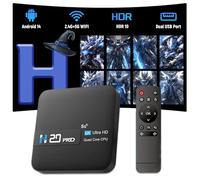 XIXIMENG H20 Pro Android 14.0 TV Box Android Box,2.4G+5G WiFi y 100M LAN,HDR 10,2 GB de RAM + 8 GB de ROM H313 64 bits Quad Core Arm Cor-Tex A53 Smart TV Boxes,Dos Puertos USB