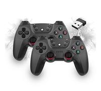 XIXIMENG Mando Inalámbrico USB,Doble Vibración Gamepad Joystick para Linux/Android/Windows/PC/TV, 2.4Ghz Wireless Controlador de batería,Plug and Play Joysticks de efecto Hall (Gris)