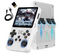 XIXIMENG R36S Consola Retro Portatil 128G,40000+ Juegos 21 Emuladores Consola de Juegos portátil,Sistema Linux de código Abierto ARKOS,Pantalla IPS 640x480P de 3,5",3500mAh (Blanco)