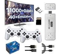 XIXIMENG Y6 Consola de Juego Retro Game Stick,11000+Juegos 40+Emualtores,4K HD Output Consola de Juegos portátil,Emuelec4.3,Consola de Videojuegos con Mando Inalámbrico 2.4G, (128G)