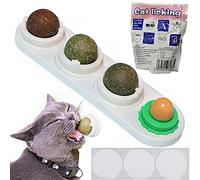 XiXiRan Bola de Hierba Gatera, Juguetes de Bolas de Hierba Gatera, Bolas de Hierba Gatera Naturales, Giratorio Catnip Bolas, Juguetes para Gatos con Hierba Gatera 4 en 1, para Gatos, Color Blanco