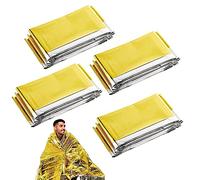 XiXiRan - Manta de Supervivencia Impermeable (4, Cubierta de Rescate al Aire Libre, Cubierta de Emergencia, Manta térmica de Emergencia, al Aire Libre, Senderismo, Camping, 160 x 210 cm)