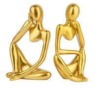 XiXiRan Pensador Moderno de Resina Estatuas, 2 Piezas Figura de Pensador Artístico, Estatua de Pensador Abstracto, Adornos de Figura de Estilo Pensador, para Estanterías de Casa, Oficina, Decoración