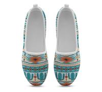 xixirimido Aztec Tribal - Tenis casuales para mujer, sin cordones, para caminar, interiores y exteriores, calzado transpirable, Patrón de cactus azul azteca, 39 EU