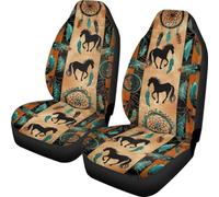 xixirimido - Juego de 2 fundas para los asientos del coche, suaves, antideslizantes y de ajuste universal (cazadores de sueños con caballos)