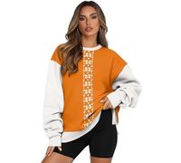 xixirimido Sudadera holgada para mujer, cuello redondo, ropa atlética para uso diario casual y trabajo, Tribal azteca naranja, L