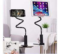 XiXiYang Soporte de teléfono para cama, flexible, largo, brazo de 1,38 m, abrazadera de montaje en escritorio, soporte de teléfono para filmación, compatible con la mayoría de teléfonos móviles y iPad