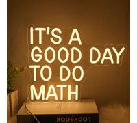 Xixkilly Letrero de neón con texto en inglés "It's A Good Day To Do Math" para aula, matemáticas, luz de neón LED, luces de neón LED blancas para aula, habitación de niños, decoración de biblioteca