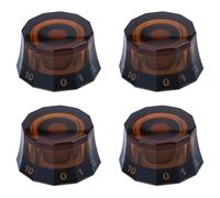 XIYANGJUAN 4 pomos transparentes para guitarra eléctrica, diseño Dodecagon, control de velocidad, tono de volumen, para accesorios de guitarra PRS LP SG Les Paul (marrón)