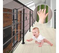 XiYee Malla De Seguridad para Escaleras, 3 Metros Red de Seguridad para Balcones, Red de Seguridad para Niños, Redes De Protección de Las Escaleras Balcón, Malla Tejida para Escaleras (Black)