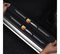 XIYUANFA 4 Piezas Decoración Estribos Pegatinas para Abarth 595C 2016-2024, Fibra Carbono Protectores Umbral Puerta Coche Antide Slizante Antiarañazos