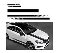 XIYUANFA Pegatinas Coche para FIAT 500 E 2020-2024, Pegatinas de Rayas para Capó de Coche Auto Racing Stripe Lateral Calcomanía,Black