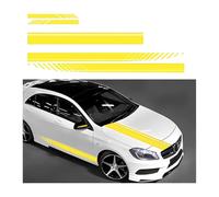 XIYUANFA Pegatinas Coche para FIAT 500 E 2020-2024, Pegatinas de Rayas para Capó de Coche Auto Racing Stripe Lateral Calcomanía,Yellow