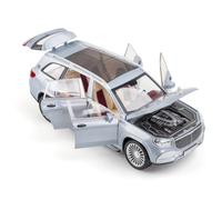 XIYUEYING 1 24 para Mercedes Maybach GLS600 Modelo de Coche de simulación de aleación Decorado 22CM Colección de Juguetes de Escritorio para Hombres y Mujeres(Plata)