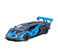 XIYUEYING 1:32 para Lamborghini SCV12 Coche Deportivo fundición a presión aleación Modelo Coche Sonido y luz Tirar hacia atrás Coche de Juguete(Azul)