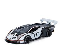 XIYUEYING 1:32 para Lamborghini SCV12 Coche Deportivo fundición a presión aleación Modelo Coche Sonido y luz Tirar hacia atrás Coche de Juguete(White)