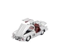 XIYUEYING Colección Adornos Coche Aleación Mercedes Benz 300SL W198 1955 Puertas ala De Gaviota Completamente Abiertas Escala 1 64(Plata)