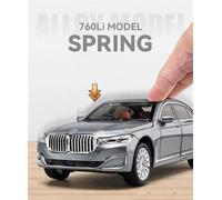 XIYUEYING Réplica de colección de Juguetes for Adultos, Modelo de Coche con Proceso de fundición a presión de simulación de aleación, 1 24, for 7 Series, 760 LI(Azul)