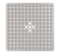 XIYUNTE Alfombrilla de Ducha Antideslizante - 53 x 53 cm, Cuadrada, con ventosas Fuertes y Agujeros de Drenaje, Lavable a máquina, Gris