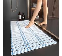 XIYUNTE Alfombrilla de Ducha Extra Larga Antideslizante - 90 x 40 cm con Ventosas, de Goma, Lavable para Interior