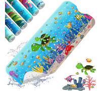 XIYUNTE Anti-Slip Bath Mat, 100 * 40cm Anti-Slip Bath Mat, Vasca da bagno Mat con 200 Ventose e Stampa Oceano, lavatrice, Tartaruga Marina
