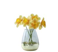 XIZHI 10 Tallos Artificiales de Narciso de Seda sintética de 16 Pulgadas, Flores de Primavera de Narciso de Tacto Real para decoración del hogar, Fiesta, Boda y Oficina (Amarillo)