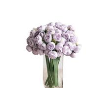 XIZHI 18 Flores Artificiales de ranúnculos de 11.8 Pulgadas y 54 Cabezas de Seda sintética, Ramo de ranúnculos Artificiales para decoración del hogar, Bricolaje, Boda (Morado)