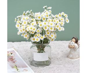 XIZHI 18 Paquetes de Margaritas Artificiales de 180 Cabezas, Ramos de Margaritas brasileñas Falsas Estilo Pastoral para el hogar, Mesa, jardín, Ventana, Boda, decoración Interior y Exterior (Blanco)