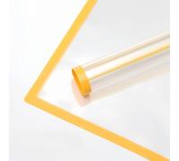 XIZHI 20 piezas de papel de regalo de flores transparentes impermeables con borde negro, papel de embalaje de regalo, manualidades, tienda de flores, embalaje de ramo, 23 x 23 pulgadas (naranja