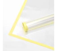 XIZHI 20 piezas de papel de regalo de flores transparentes impermeables con borde negro, papel de embalaje de regalo, manualidades, tienda de flores, embalaje de ramo, 23 x 23 pulgadas (amarillo)