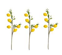 XIZHI 3 piezas de decoración de limón artificial de 19 pulgadas, hermosas ramas de limón amarillo, decoración para el hogar, vacaciones, centro de mesa y decoración del hogar