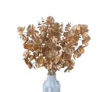 XIZHI 5 orquídeas Falsas de 76 cm, 7 Cabezas, orquídea Dorada, Flores Artificiales de Phalaenopsis para Bricolaje, Fiesta en el hogar y decoración de Ramo de Boda (orquídea Dorada)